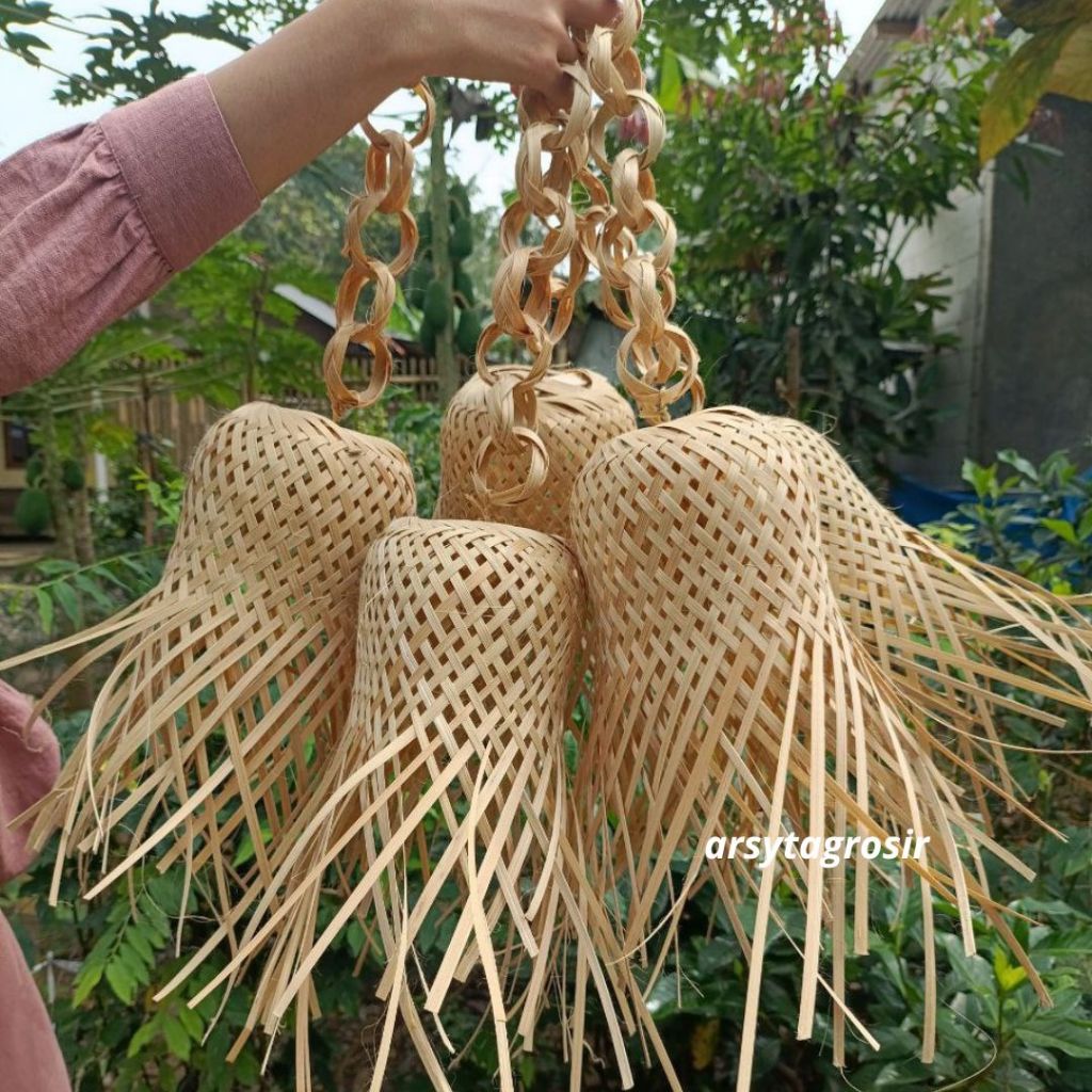 Kap Lampu Bambu Rumbai Lampu Gantung Lampu Hias Lampu Dekorasi Cafe / Lampu Gantung Bambu