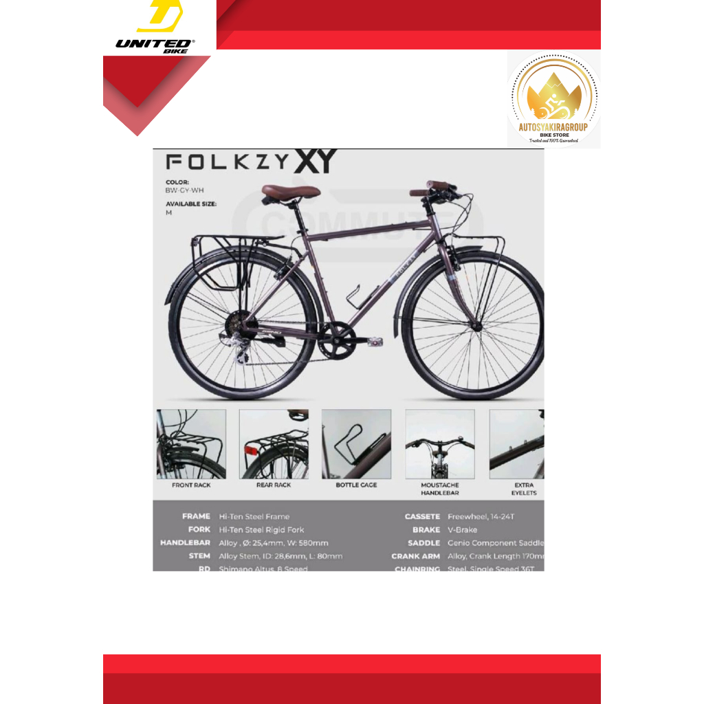 Sepeda Touring Gravel Genio FOLKZY XY Terbaru Road Commuter Ready Siap Kirim