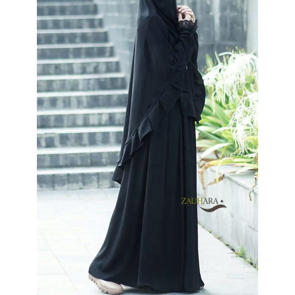 PRELOVED FK French Khimar Salma Zauhara - Formal Black - Size L