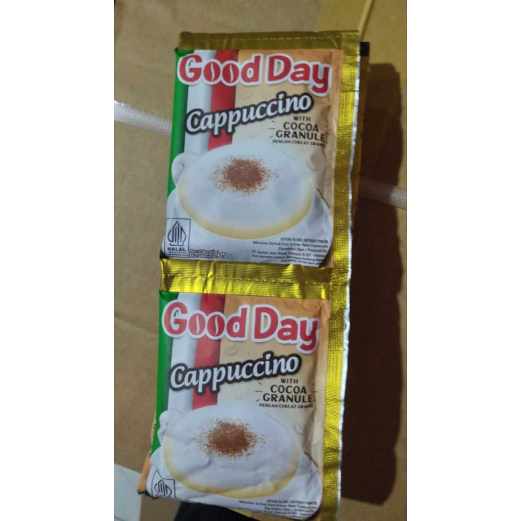 Kopi Good Day Capuccino with Cocoa Granula 1 dus isi 12 renteng x10 bungkus x 25 gr / Goodday Cappuc