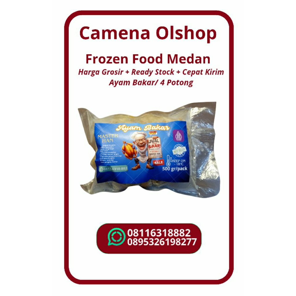 Ayam Bakar Frozen Food @ 4 Potong /Pack Khusus  Kota Medan Saja