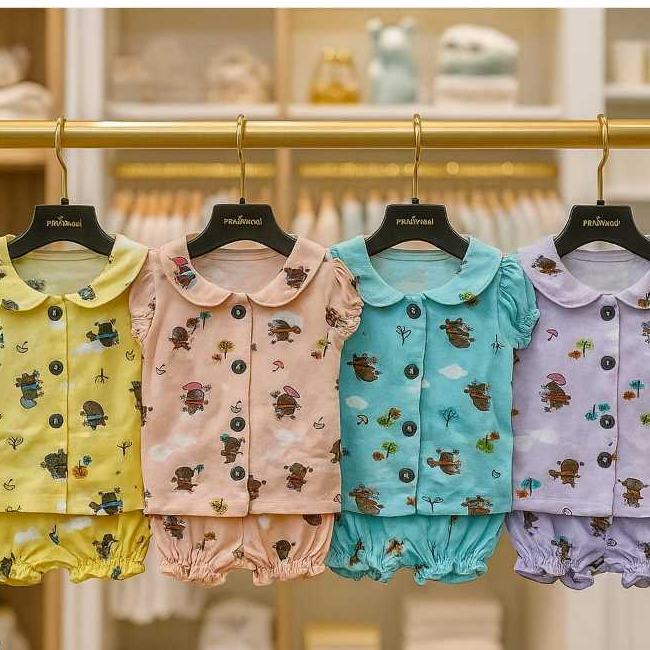 Walton Kids 5463 Setelan Walton Kids Bayi Prempuan Usia 0-6 Bulan Bahan Kaos Adem dan Dijamin Nyaman