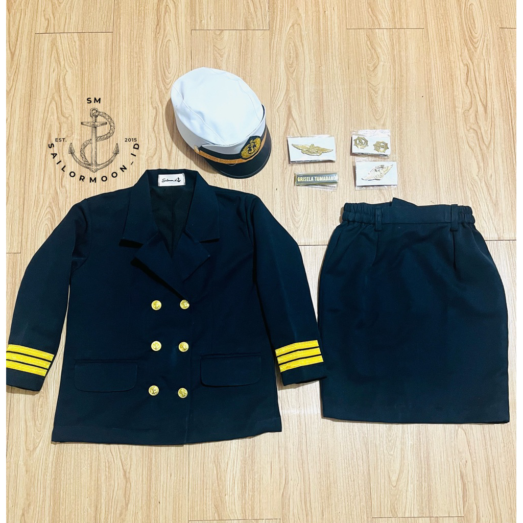JAS PELAUT ANAK PEREMPUAN JAS NAVY BLUE ANAK JAS PELAYARAN ANAK JAS ANAK PELAUT JAS SAILOR ANAK BAJU