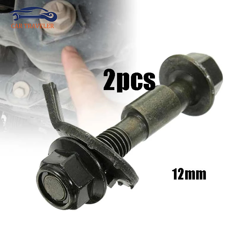 2Pcs/12mm Baut Chamber Baut Camber Spooring 12 Mm Steel Baut Spooring Baut Eksentrik Pelurusan Ban