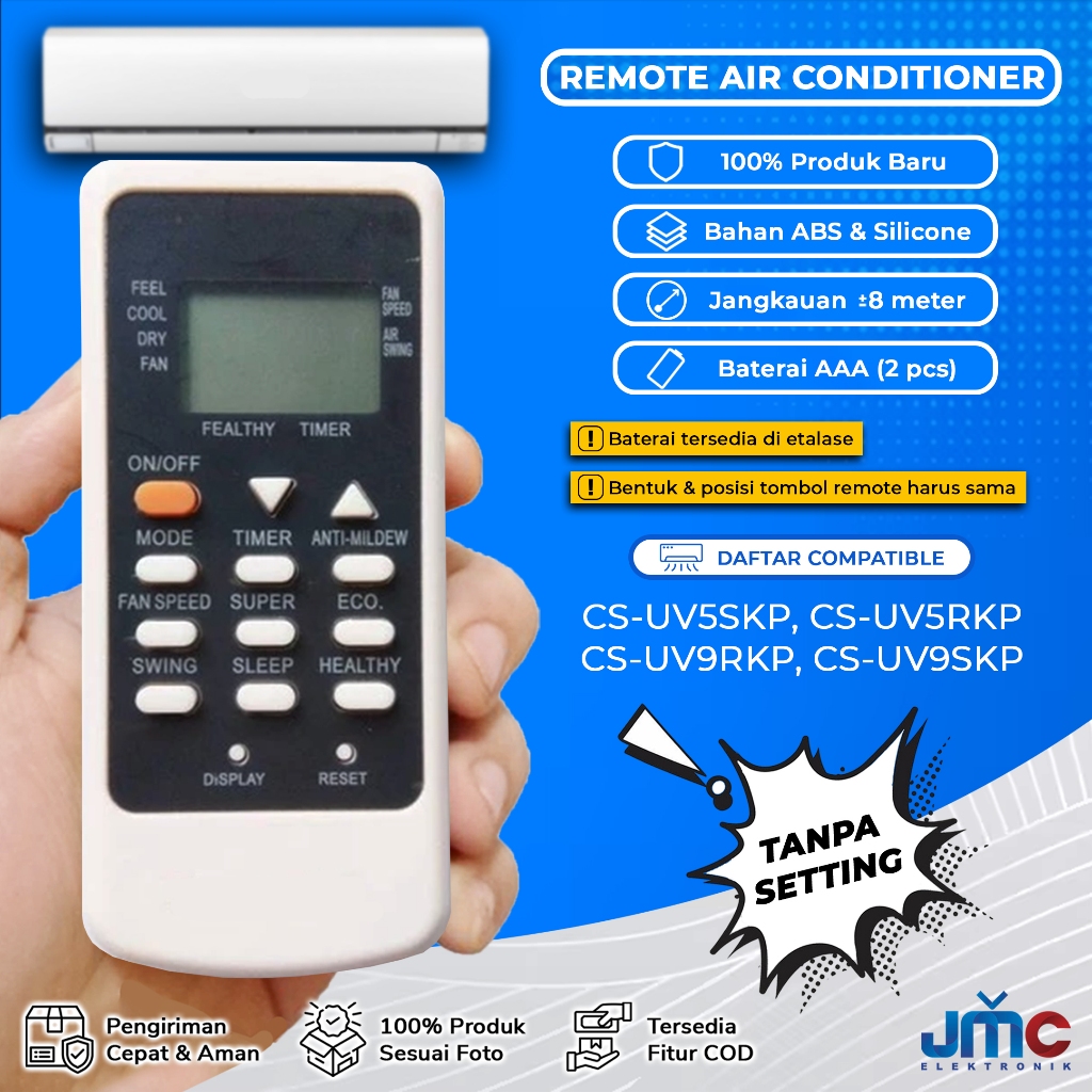Remote AC Panasonic Healthy CS-UV5SKP UV5RKP UV9RKP UV9SKP
