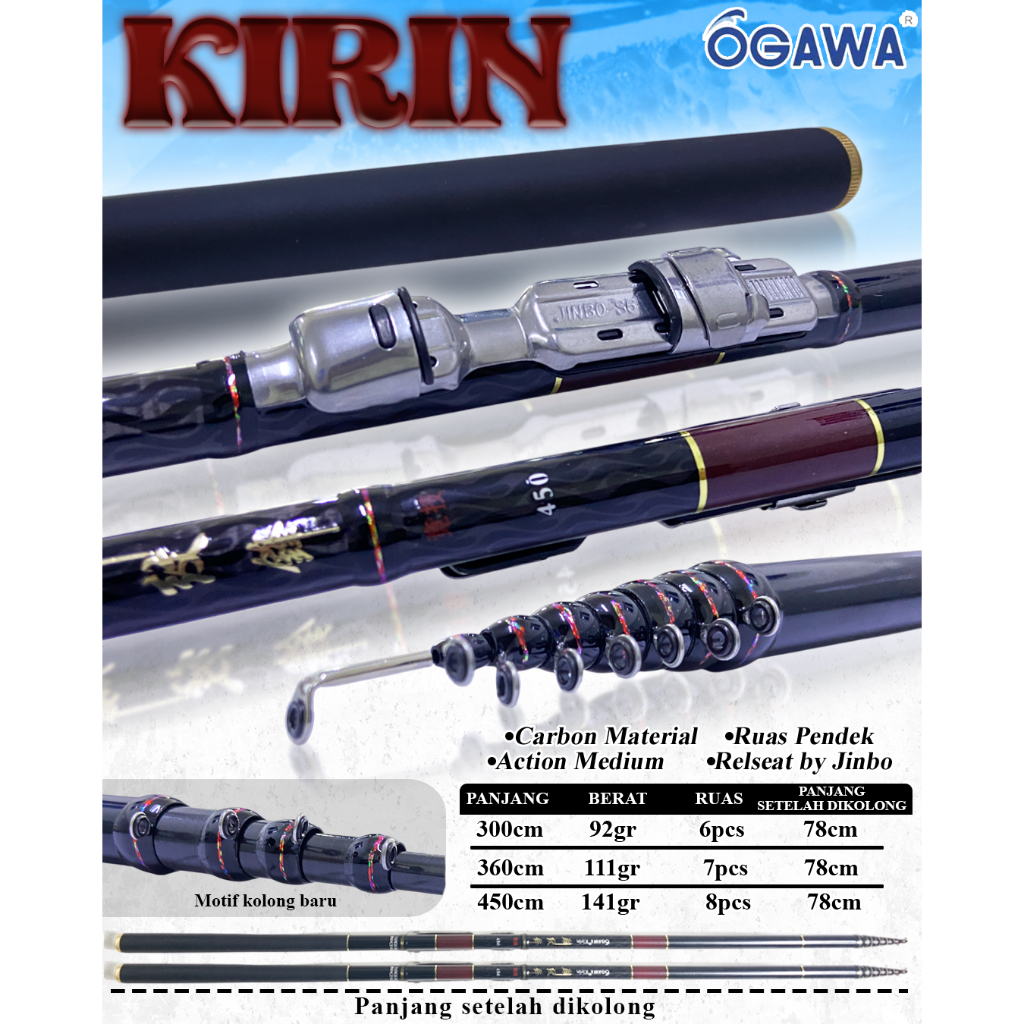 Joran tegek ogawa kirin siap pakai KOLONG