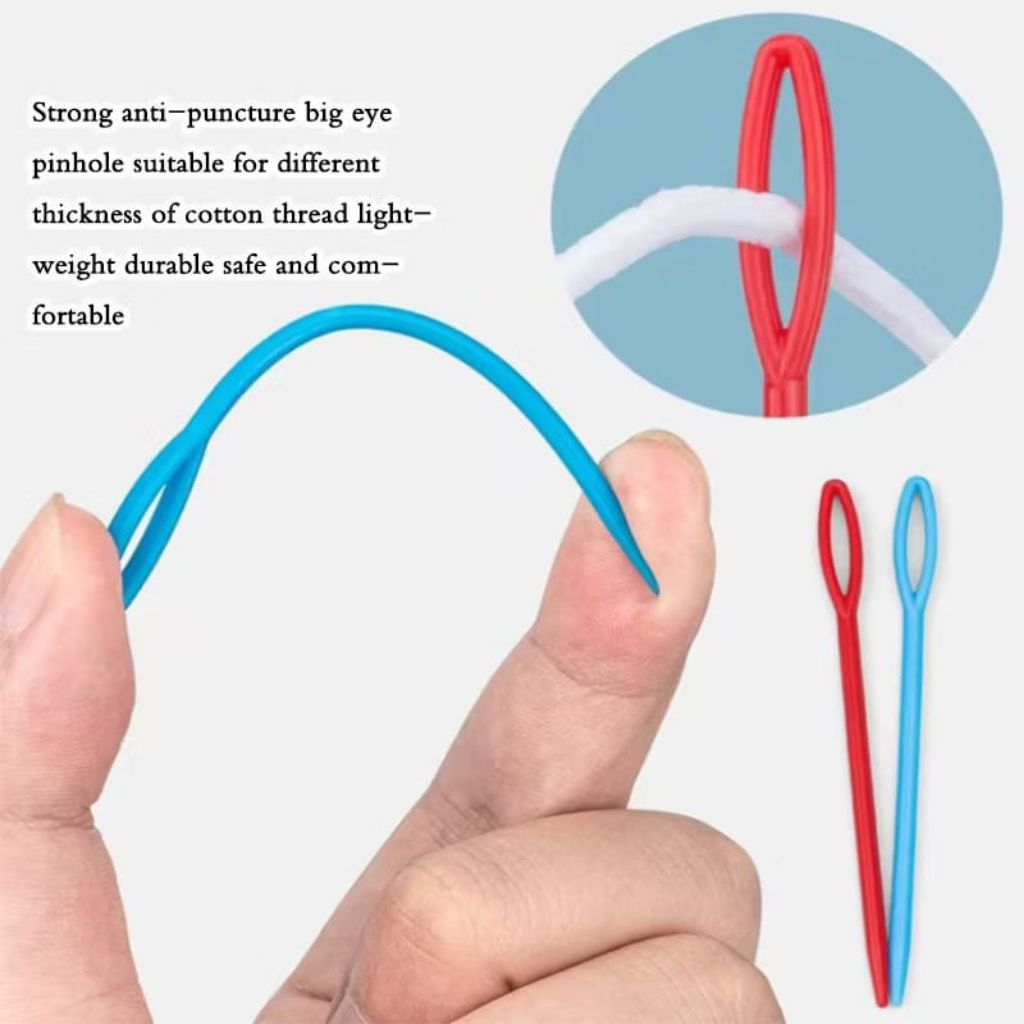 (5Pcs) Jarum Tapestry Plastik 7cm dan 9cm / Jarum Sulam Rajut Anekabenang Aneka Benang