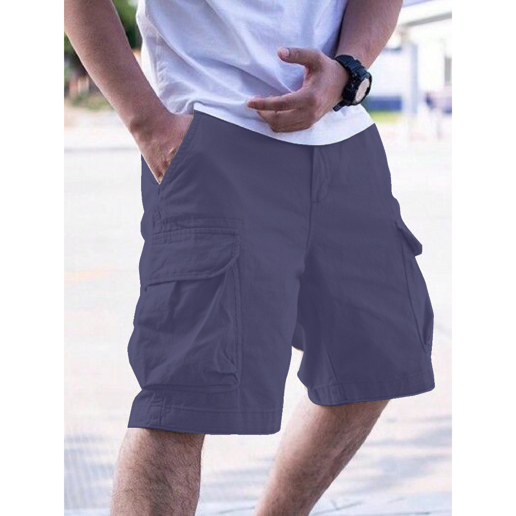 Celana pendek cargo pria Navy