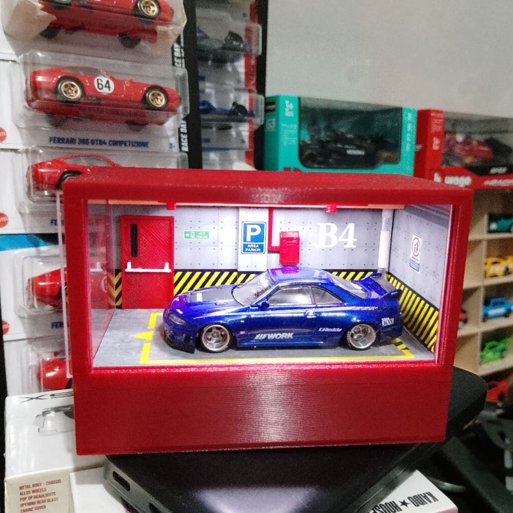 Diorama Diecast Skala 1:64 Bahan Plastik & Akrilik Untuk Display Diecast include Baterai Bisa di Cha