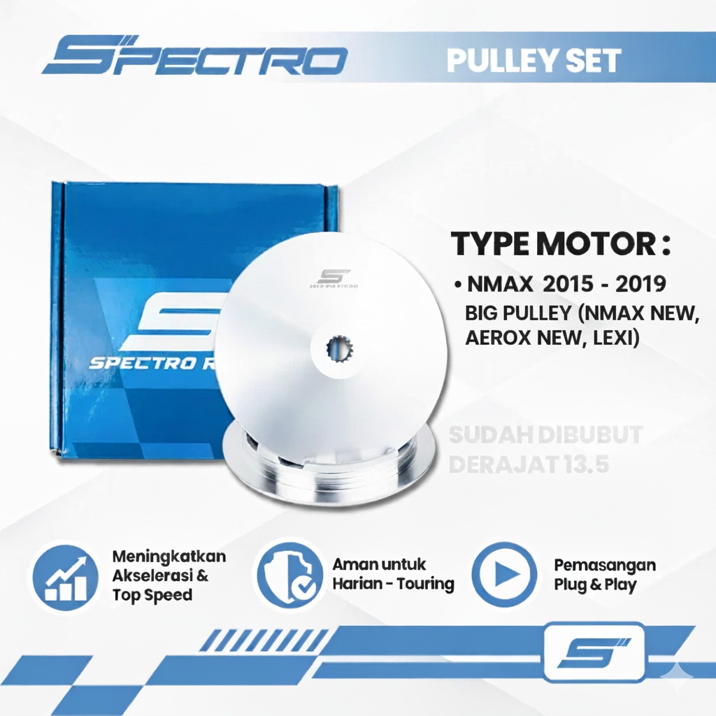 Pulley Custom SPECTRO 2DP Nmax Big Pulley Aerox Lexi All New Nmax