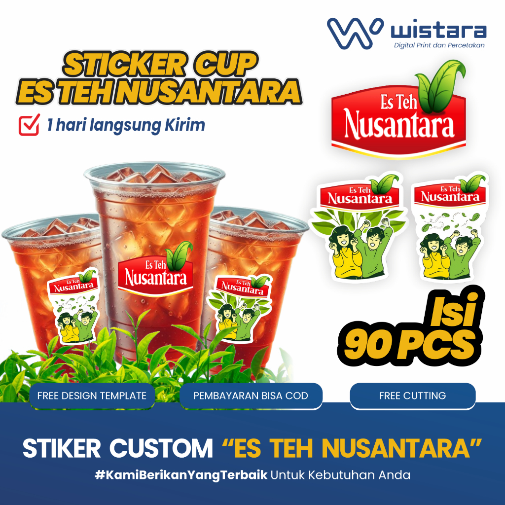 

Cetak Siker Label Es Teh Nusantara Ready Stok ukuran A3+ Custom