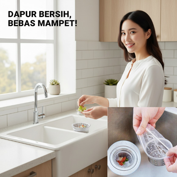 Kantong Saringan Wastafel Cuci Piring Penampung Sampah Bahan Kain Spandex + Polyester Sekali Pakai