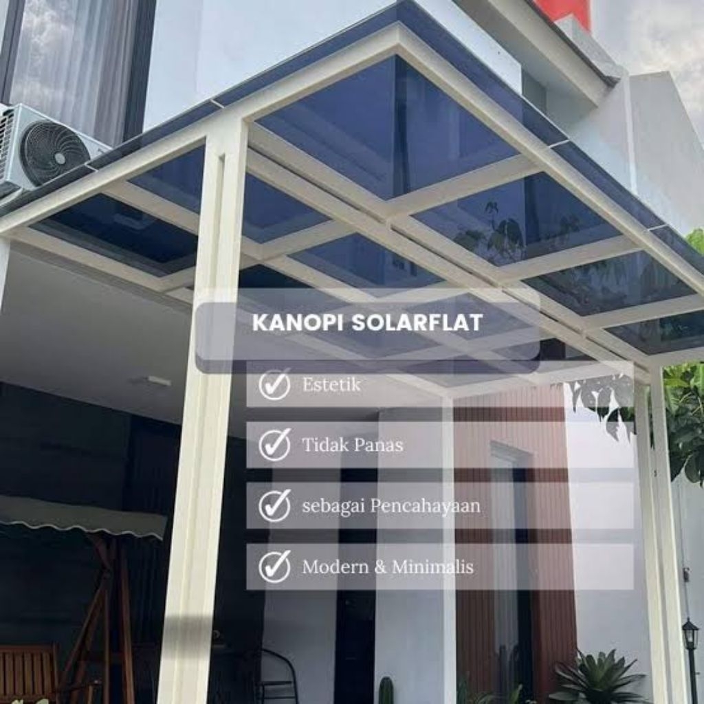 KANOPI SOLARFLET PREMIUM // RANGKA HOLLOW GALVANIS // BAJA RINGAN