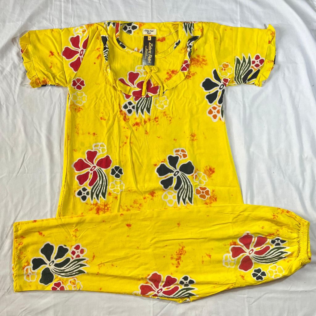 ￼Zahra Putri Batik SETELAN DEWASA LD 110-116 | Pakaian sanan dewasa remaja| cap pincuran mas| ONE SE