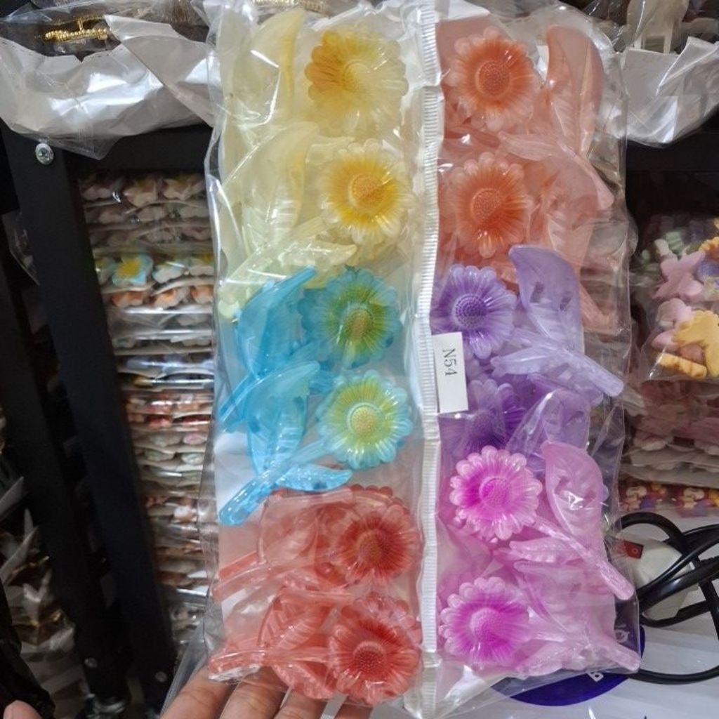 Jedai bunga matahari perpak isi 12 pcs/Jepit salon bunga matajari