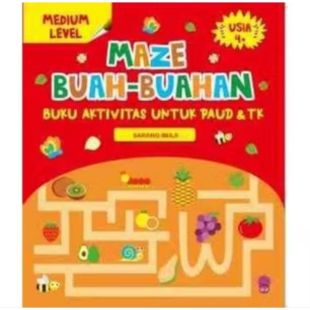 BUKU - MAZE BUAH-BUAHAN, BUKU AKTIVITAS UNTUK PAUD & TK