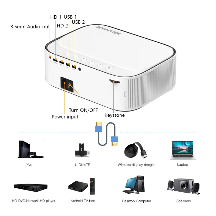 Lumiau_Boomaww Byintek K45 Full Hd 4K Smart Projector Android 9.0 Dapatkan Kinerja Optimal Dengan