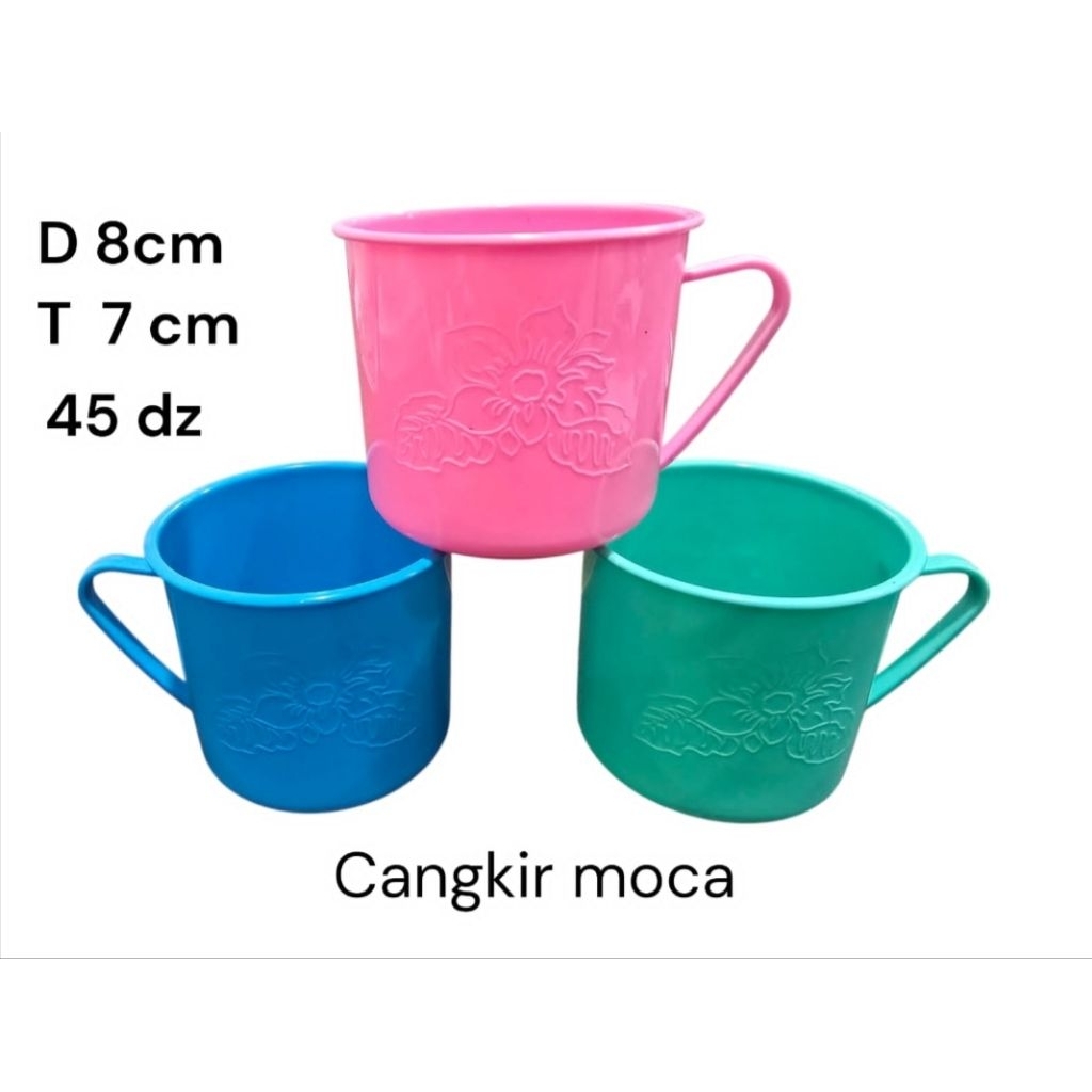 12pcs/1Lusin Cangkir Plastik Moca/Cangkir Plastik Motif
