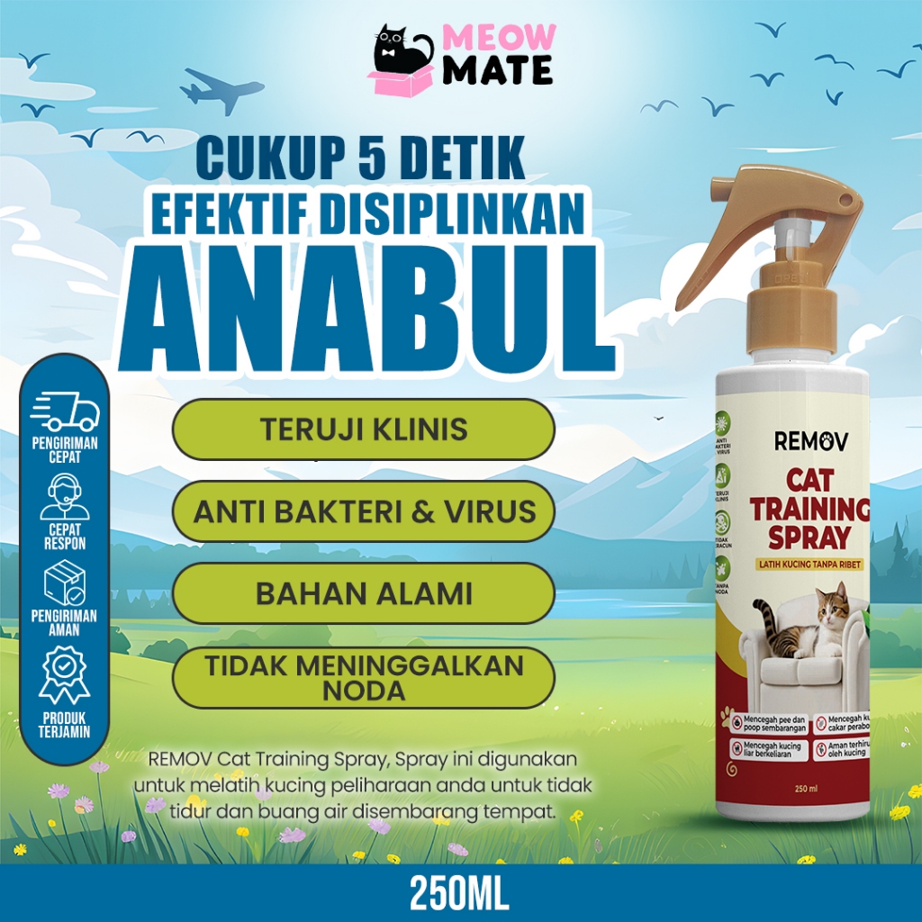 Cat Training Spray 250ml Latih Kucing Anti Pipis Sembarangan & Tidur Sembarangan
