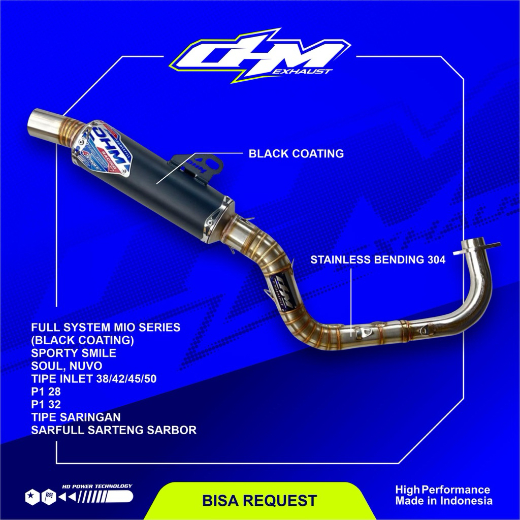 KNALPOT MIO M3/MIO J Inlet 38/42/45/50 ORIGINAL DHM RACING EXHAUST