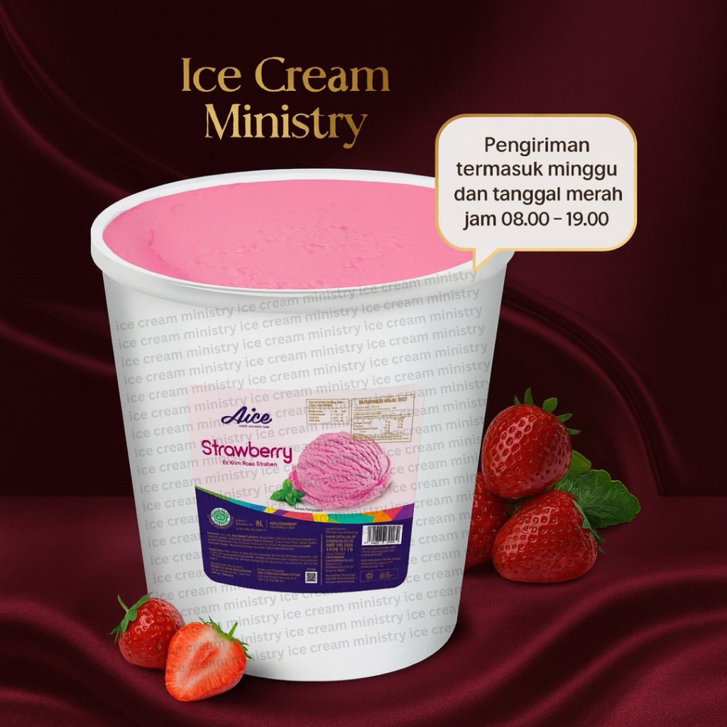Aice Halocoko Strawberry Bucket / Emberan 8 liter