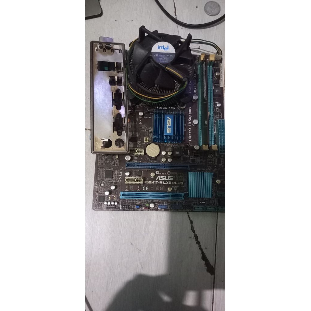 sepaket motherboard mobo asus p5g41t-mlx3 plus lga 775 +procie core2duo e8500+ram vgen ddr3 2gb pc12