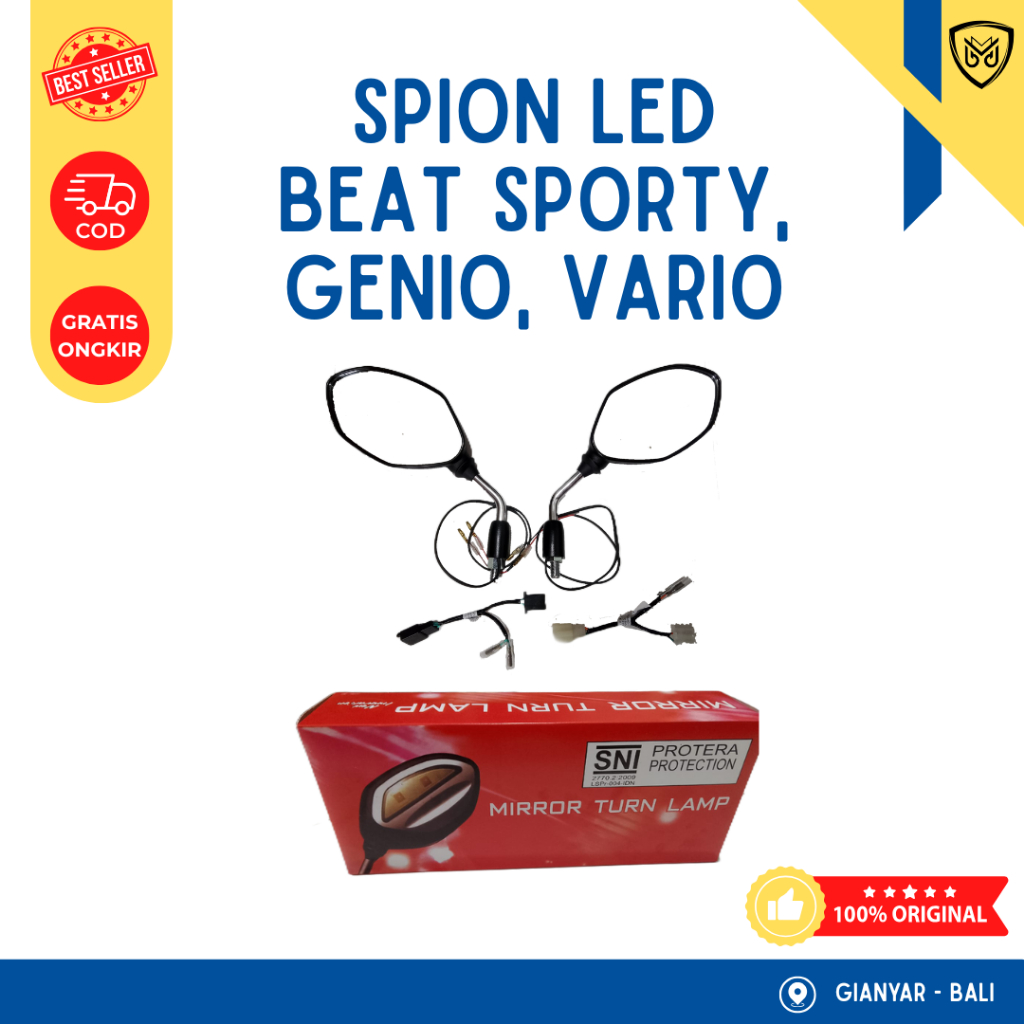 Baru ORI AHM - Spion Lampu Menyala Spion LED (Beat, Genio, Vario, dll)