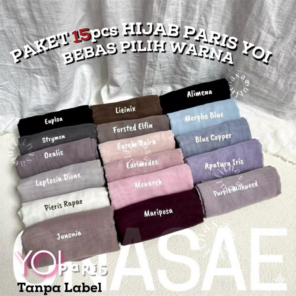 YOI Hijab Paris Jepang Polos Jilbab Paris Segi Empat Bundle Grosir
