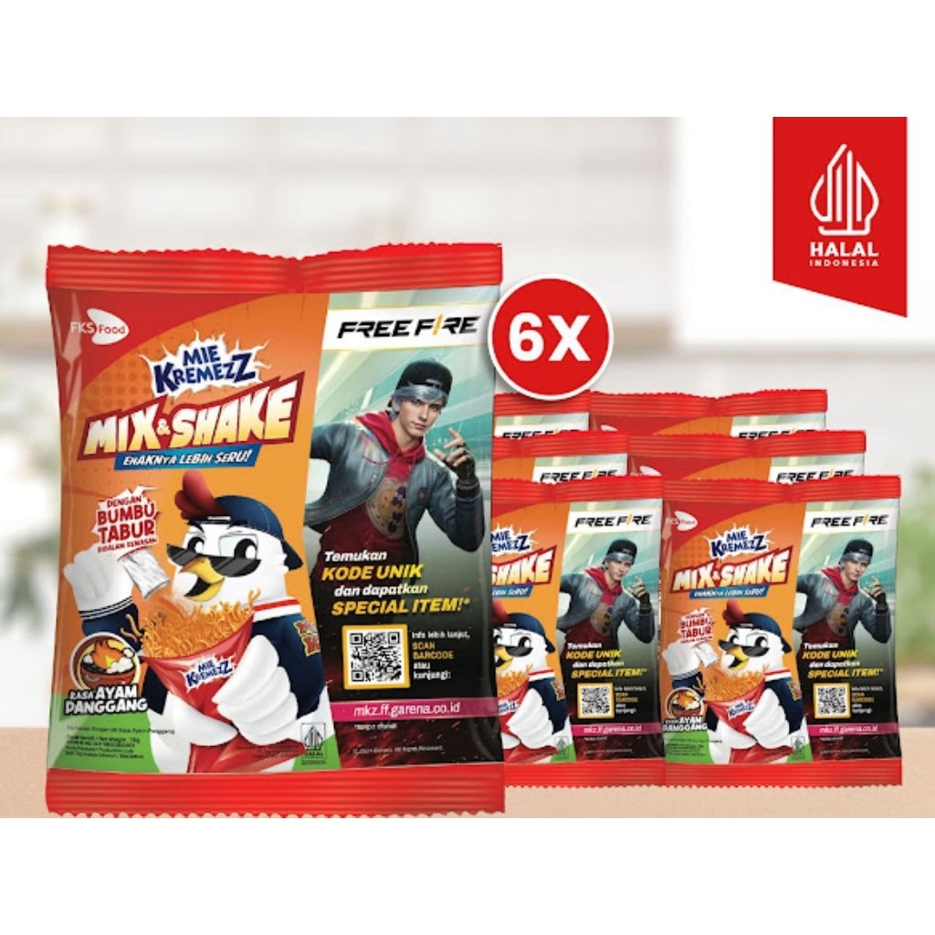 Paket Bundling - Mie Kremezz Mix & Shake - Ayam Panggang - 16gr - 6pcs
