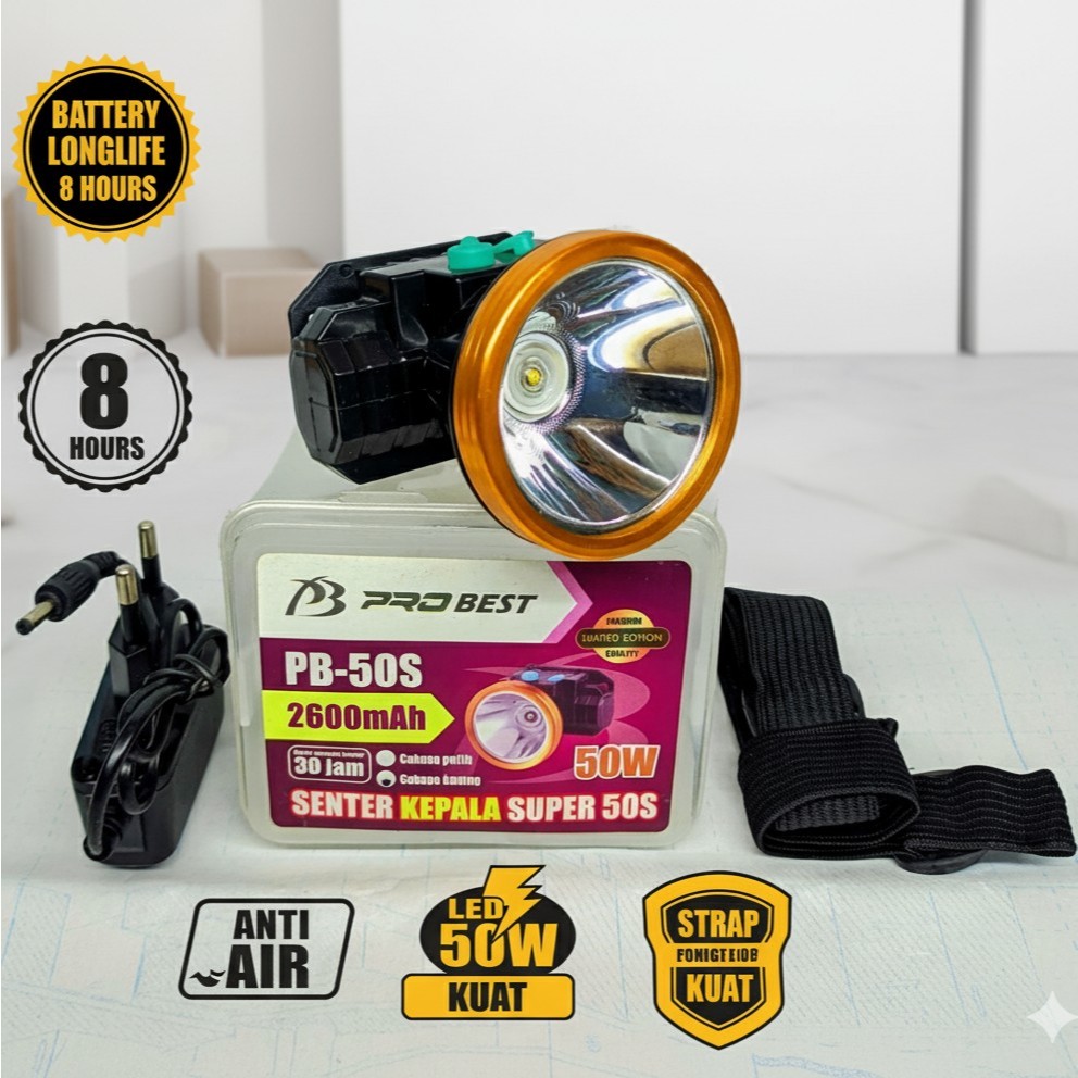 Senter kepala merk PROBEST 50watt