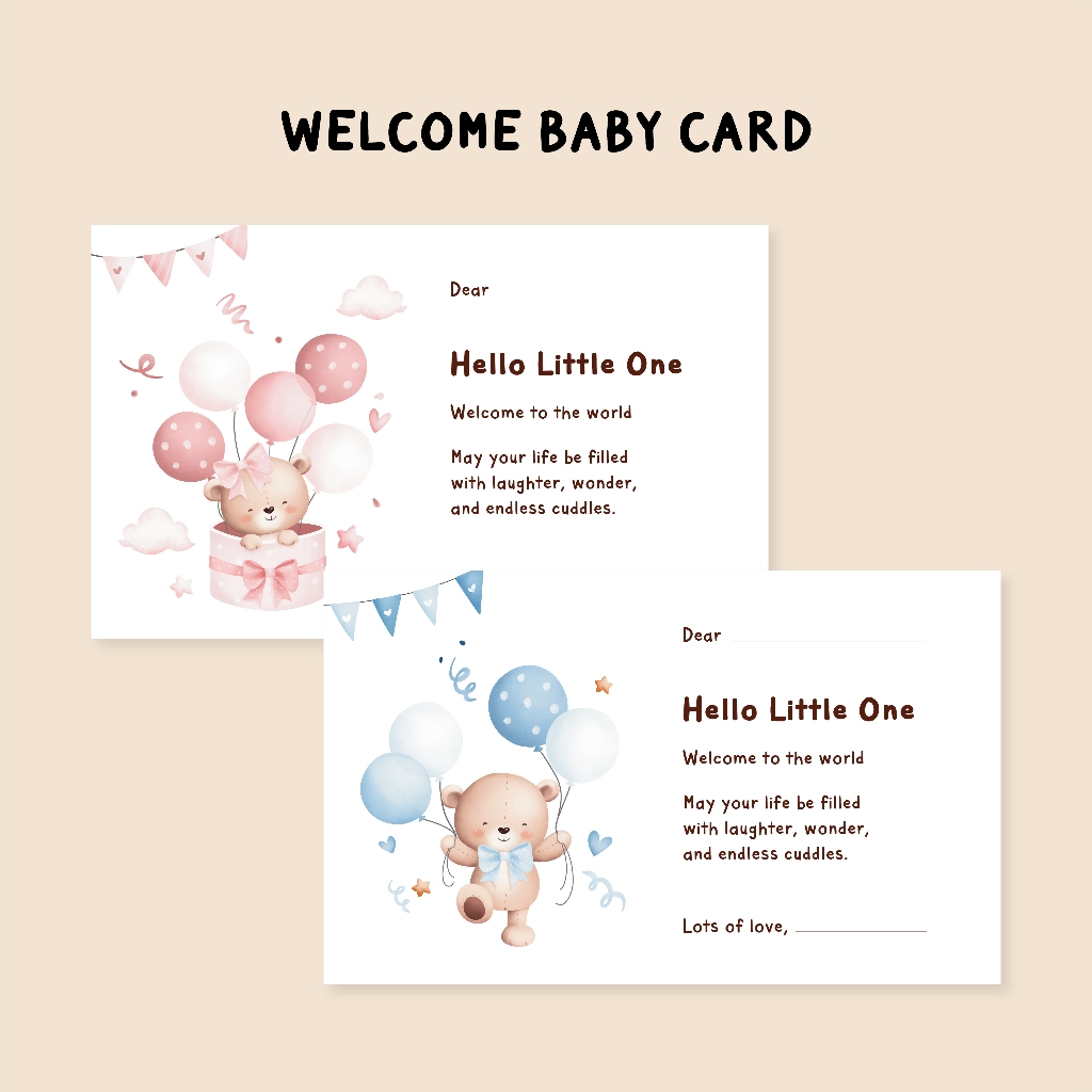Kartu Ucapan Lahiran / Baby Newborn / Welcome Baby / Greeting Card 9cmx5.5cm