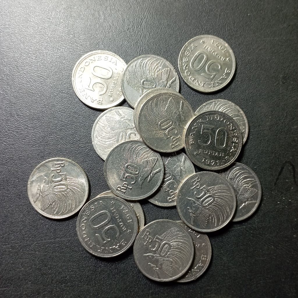 50 rupiah cendrawasih 1971 uang koin nikel bekas asli