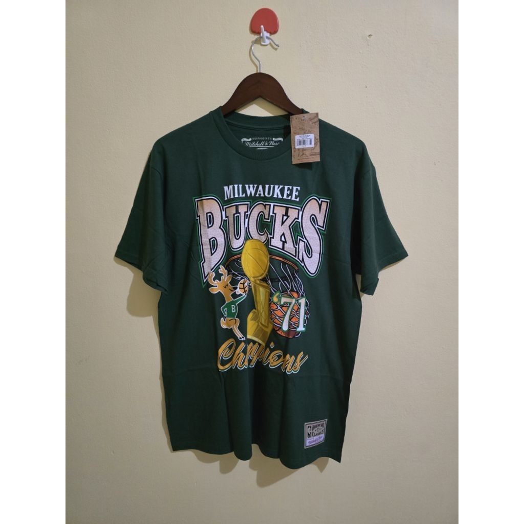 Kaos Shirt Mitchell & Ness NBA Finals Milwaukee Bucks Original 100% BNWT