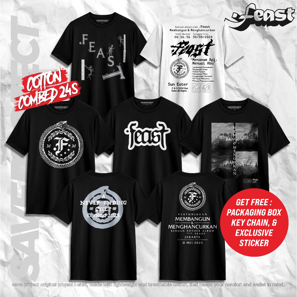 SAVE. PROJECT | Kaos Band .Feast "Series 3" | T-Shirt .Feast | Merchandise Feast | Kaos Metal Distro