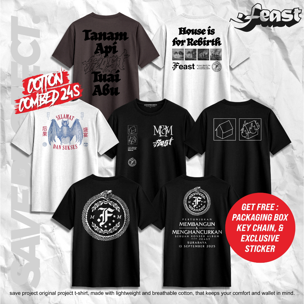 SAVE. Project | Kaos .Feast "Series 4" | Baju Feast | .Feast Merch | Kaos Distro .Feast Band | Feast