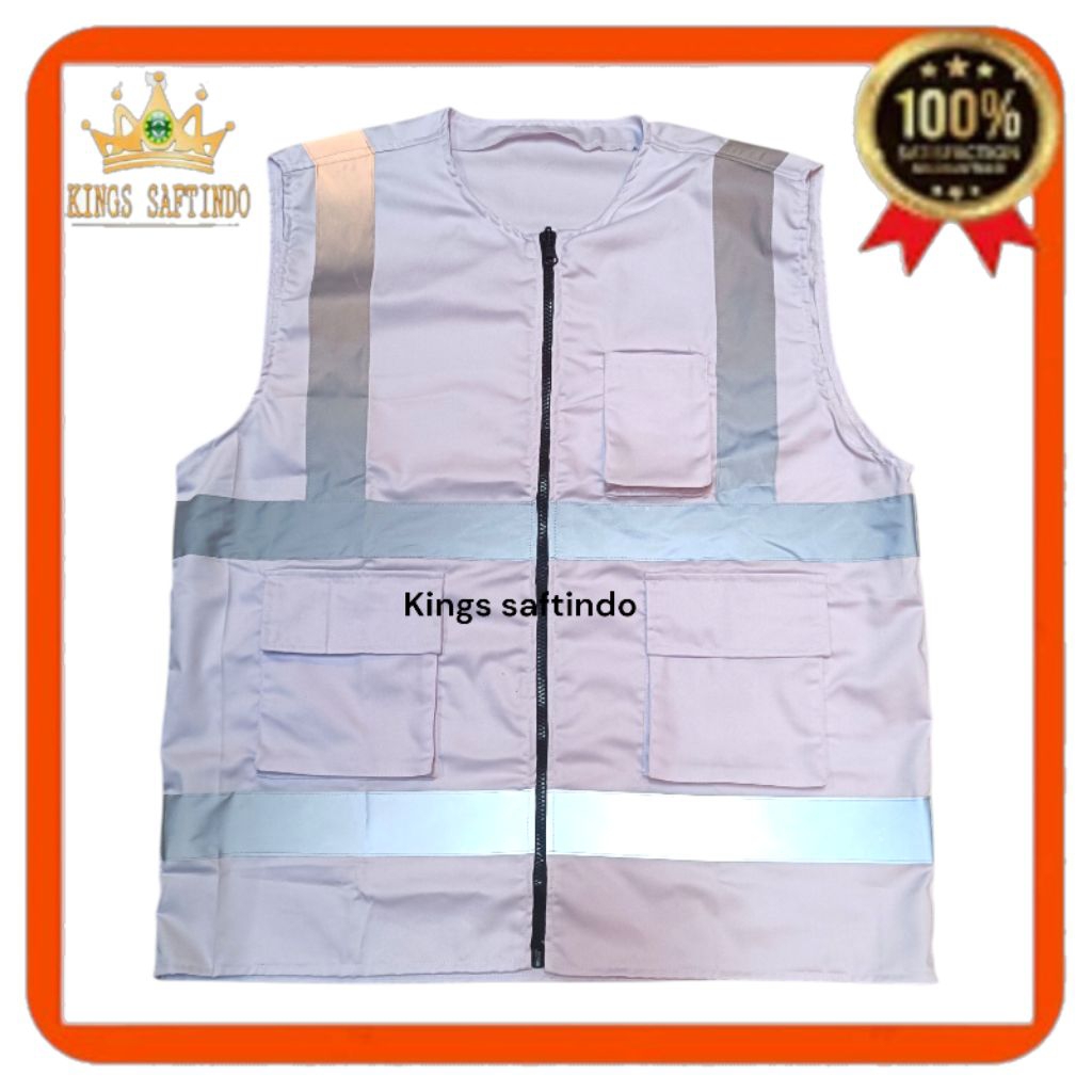 SAFETY VEST WARNA PUTIH- ROMPI SAFETY PUTIH-ROMPI KERJA