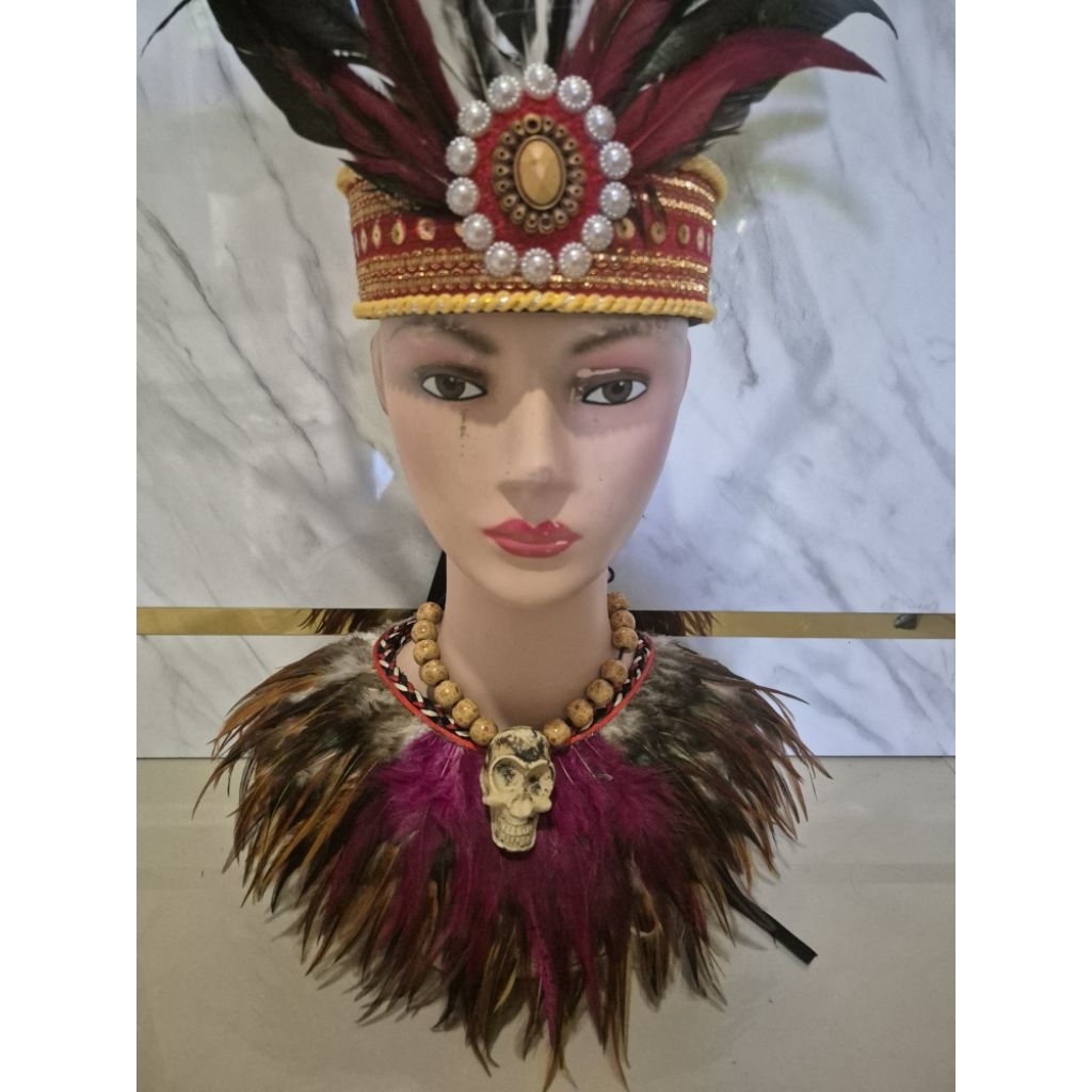 hiasan bulu dada papua/tari/karnaval