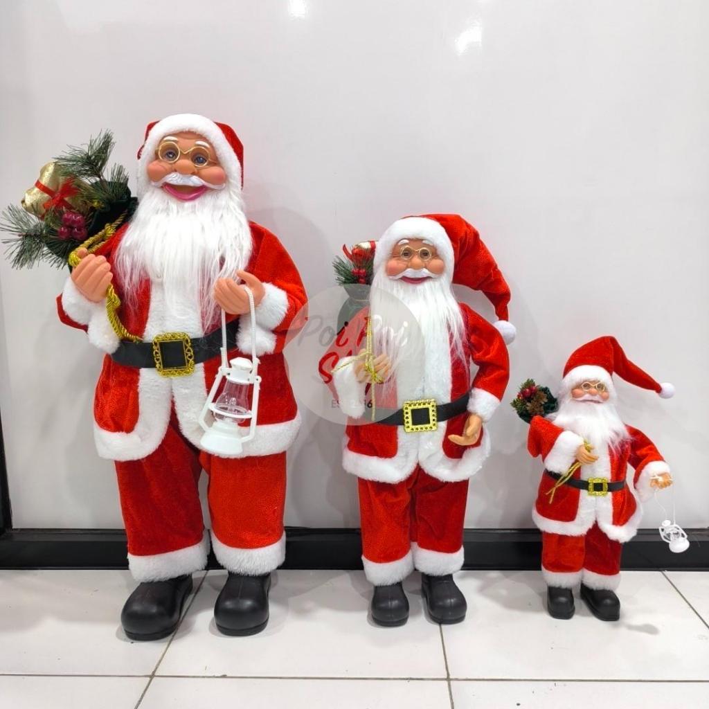 Patung Santa Natal 30cm 45cm 60cm Jumbo Polos Figur Boneka Santaclaus Premium Sinterklas Christmas H