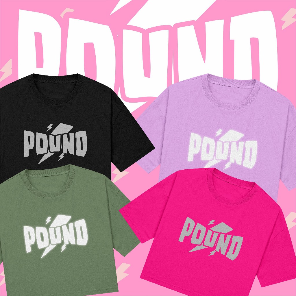 Kaos PoundFit Croptop "PoundFit Ref" - Pound fit/Kaos Olarahga Cewek/Croptop Kaos Senam/Kaos Cewek