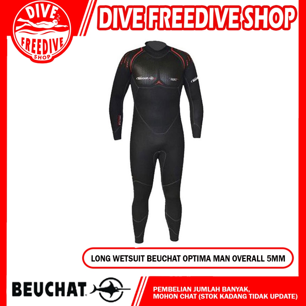 Long Wetsuit Beuchat Optima Men Overall 5mm Baju Selam Panjang Pria Cowok Scuba Diving Snorkeling