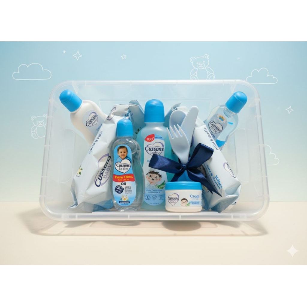Paket Hampers Perlengkapan Bayi Cussons Newborn | Baby Gift Set Hadiah Lahir + Bonus Box IKEA & Feed