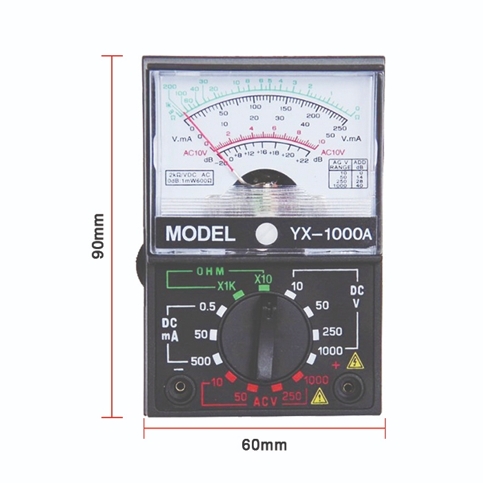 Multitester Analog 1000A Multimeter Mini Kecil 1000A