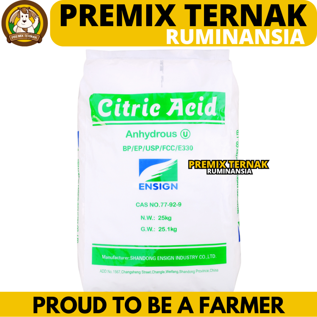 CITRIC ACID ANHYDROUS 25 KG (KHUSUS KURIR INSTAN) - Sitrun Citrun Makanan Asam Sitrat Citrun Acid