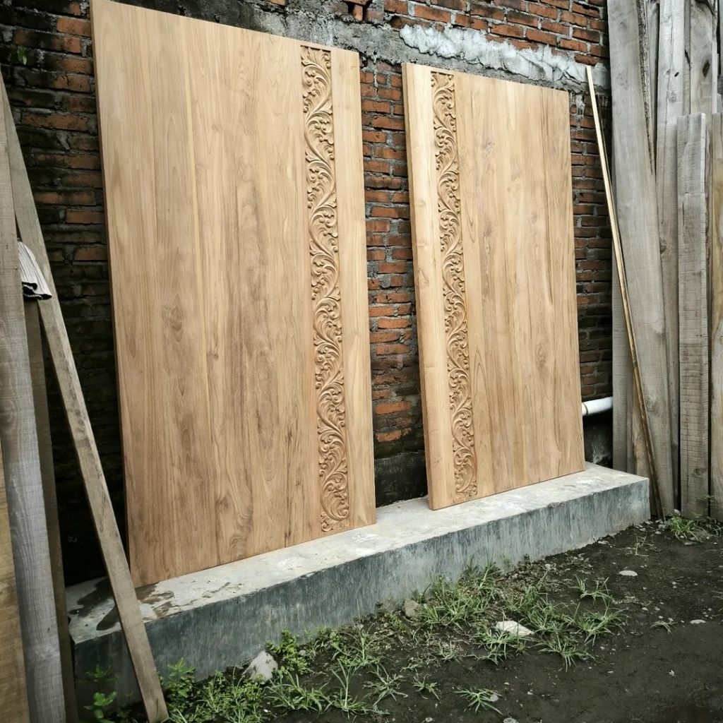 pintu jati solid pintu ukiran jati pintu utama jati pintu rumah jati pintu kusen jati pintu berkuali