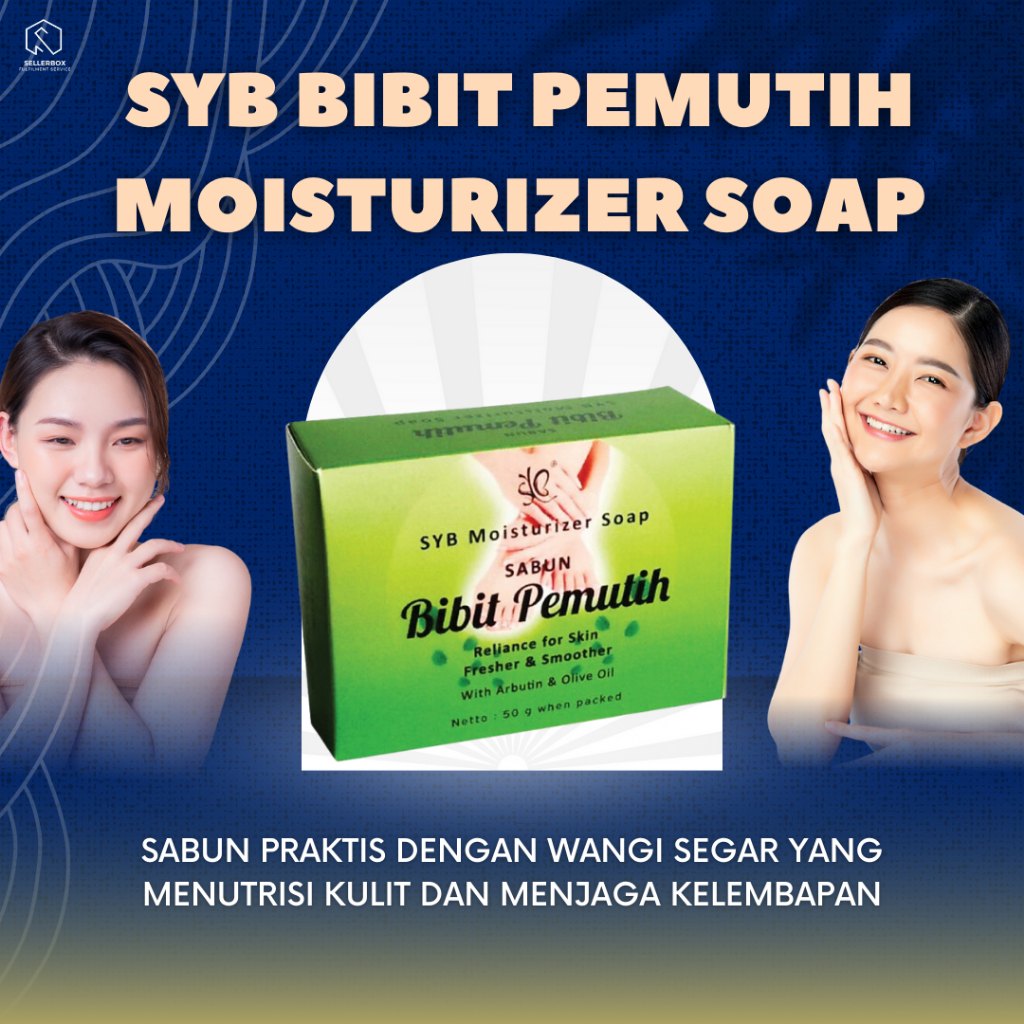 SYB Sabun Bibit Pemutih Wajah dan Badan Moisturizer Soap Pencerah Kulit Alami Aman BPOM Menghaluskan