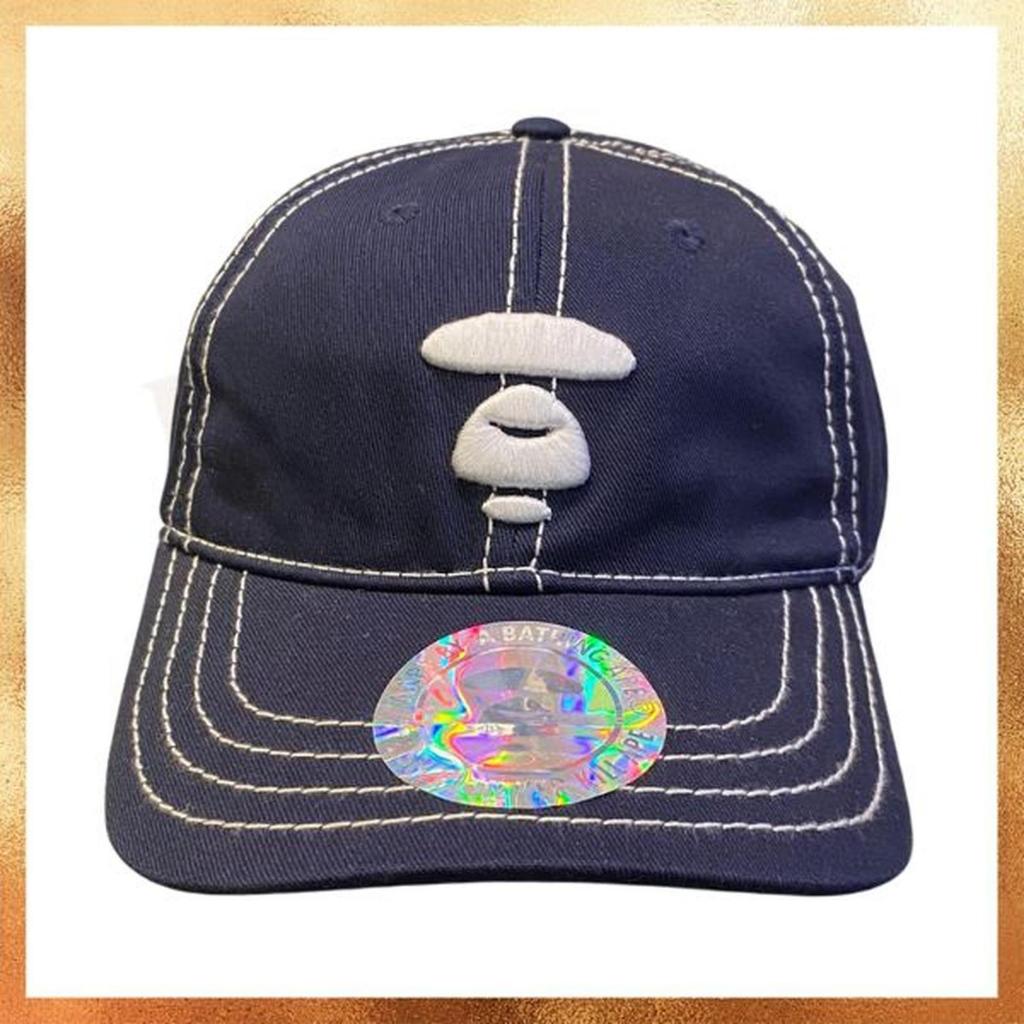 Topi Aape By Bathing Ape Face Logo Navy Dad Cap Hat Original