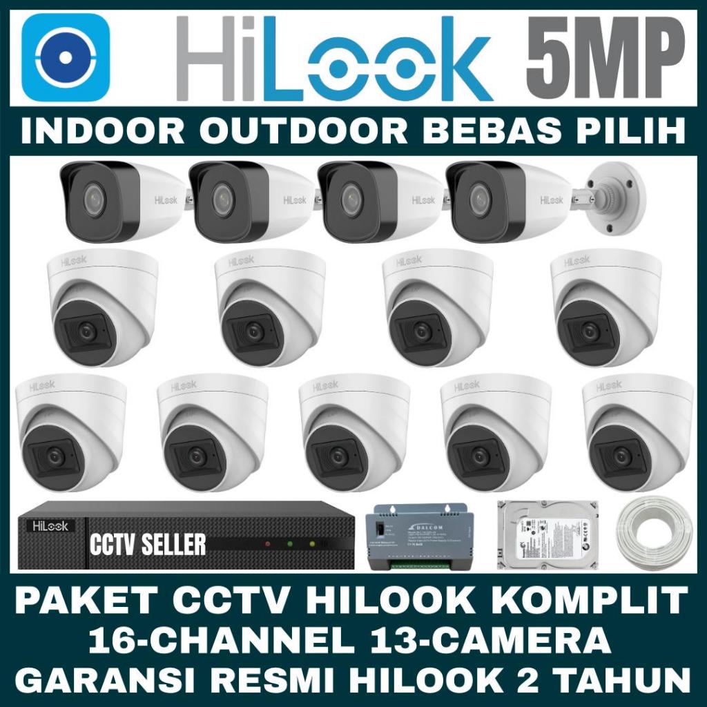 PAKET CCTV HILOOK 5MP 16 CHANNEL 13 CAMERA TURBO HD KAMERA CCTV