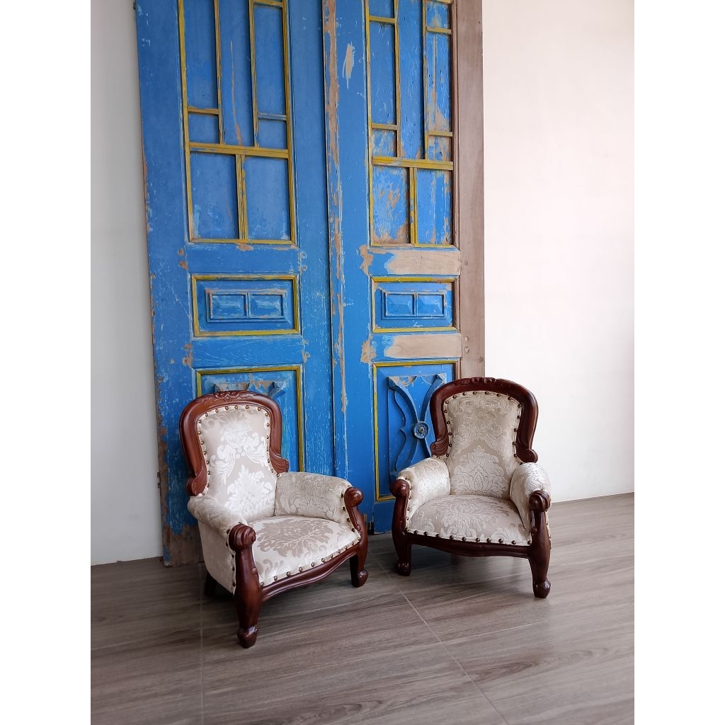 Kursi anak grandfather bahan kayu jati klasik/Kursi makan anak kayu jati finisheng natural