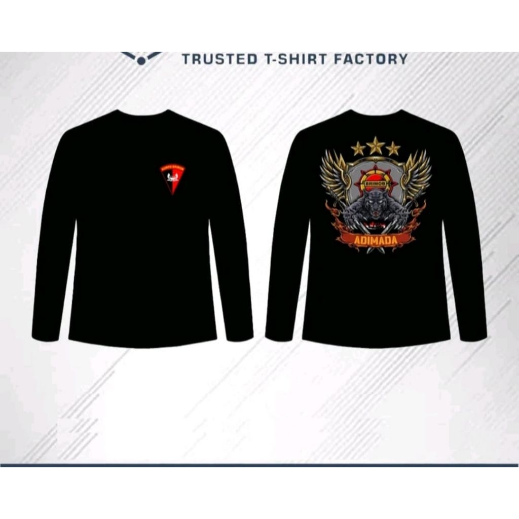 KAOS HITAM POLISI LENGAN PANJANG BRIMOB ADIMADA Baju Pria Custom Nama