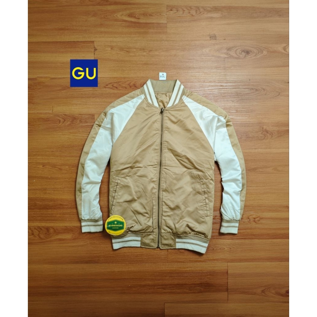 gu Casual varsity bomber reversible jacket